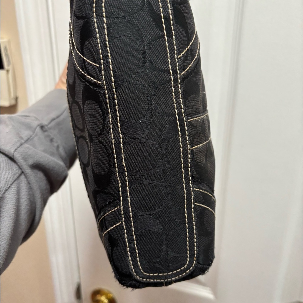 Coach VINTAGE Y2K E065-10402 Swingpack Crossbody Black Jacquard/Leather Trim GUC - Picture 9 of 15